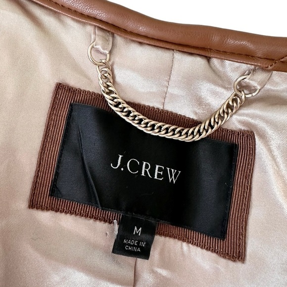 NWOT J. Crew Collarless jacket recycled sherpa brown teddy bear plush coat fuzzy - Picture 3 of 16